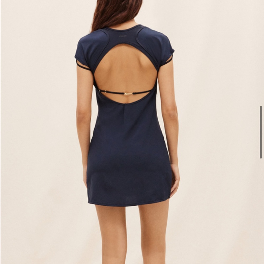 Jacquemus Navy Open-Back Mini Dress